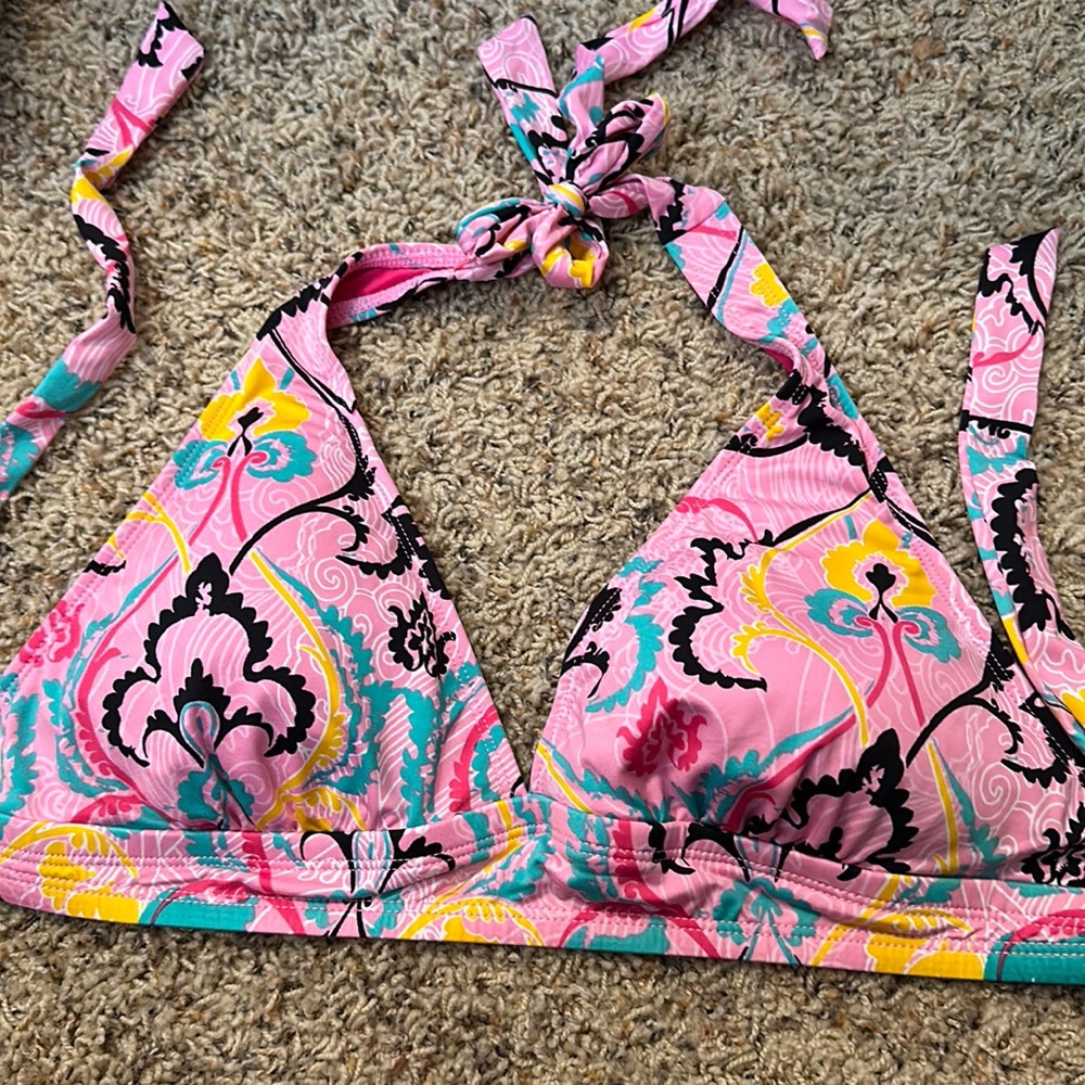 Pink bikini halter top